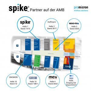 spike®_partner auf der AMB: Hoffmann Group, REGO-FIX, Wenaroll, DMGMORI, GROB, MCU