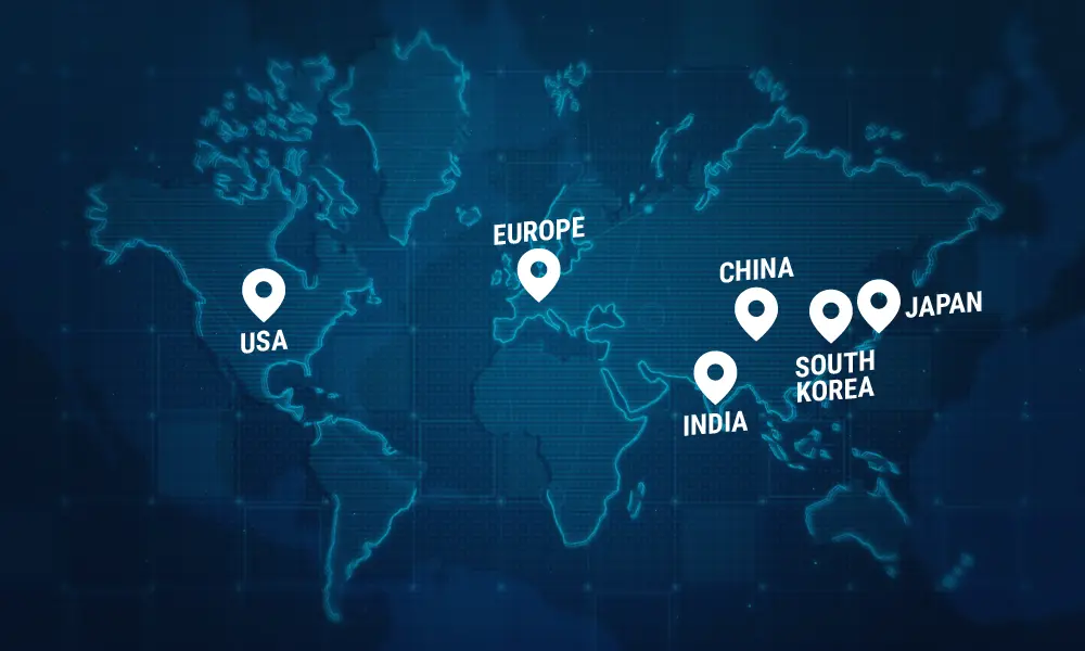 World map with locations of our pro-micron partners and clients